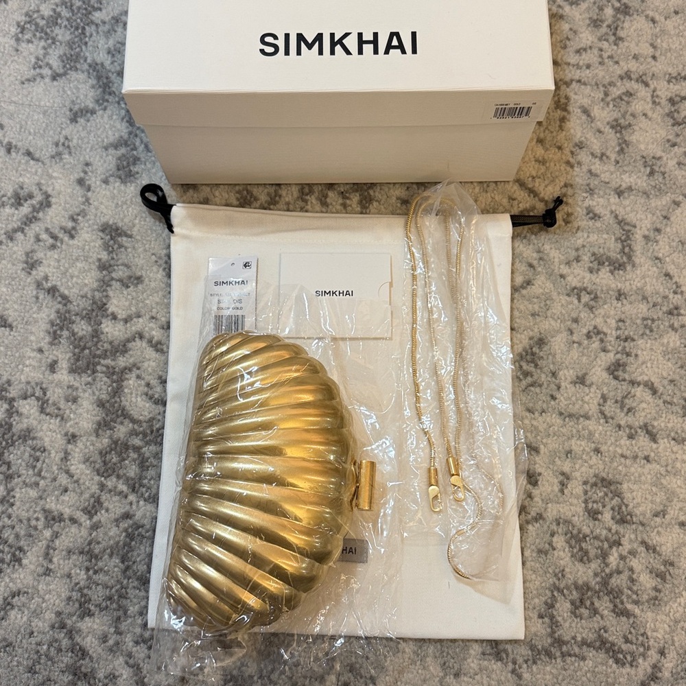 SIMKHAI Gold Shell Clutch - Picture 6 of 7